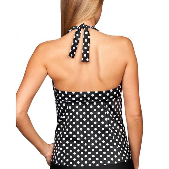 NEW ECO SWIM halter tankini top in eco pearl dot - Picture 2 of 2